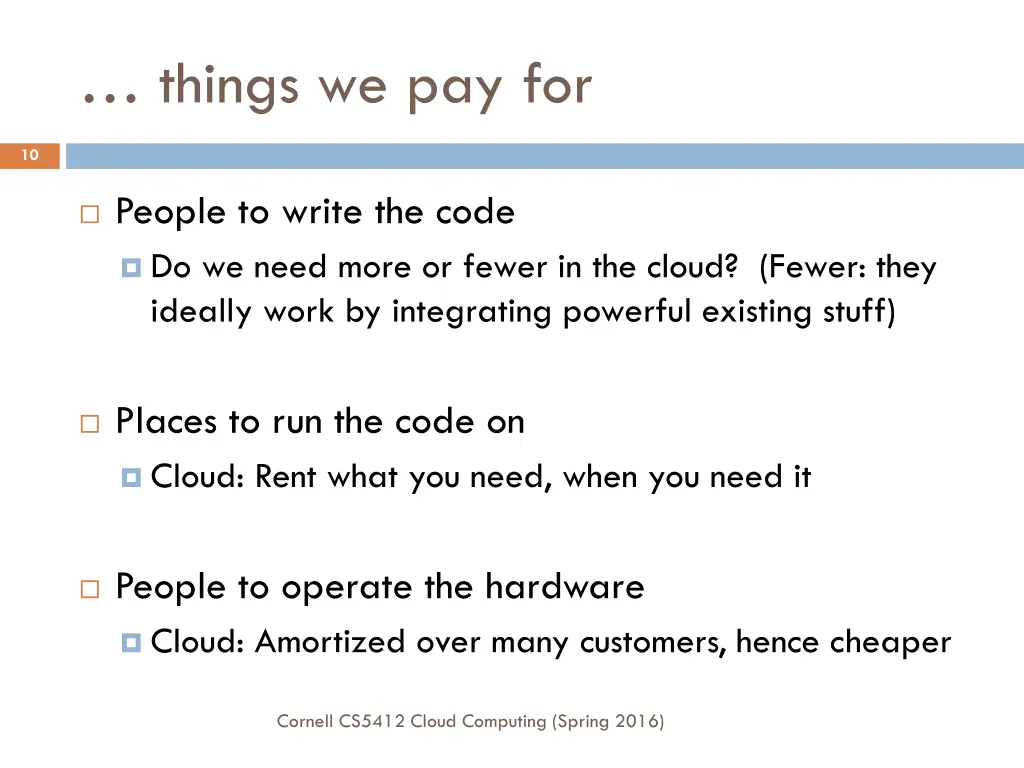 things we pay for