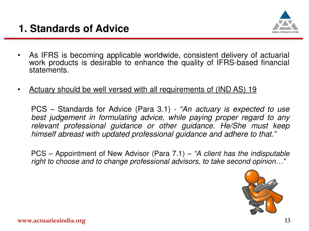 1 standards of advice