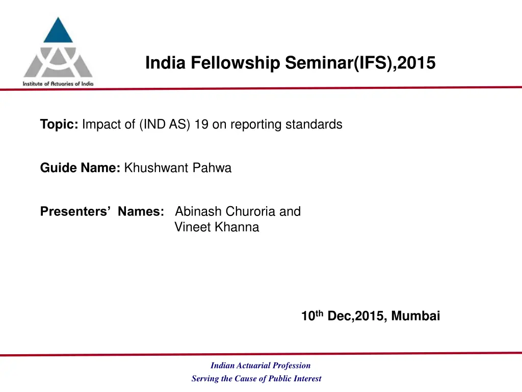 india fellowship seminar ifs 2015