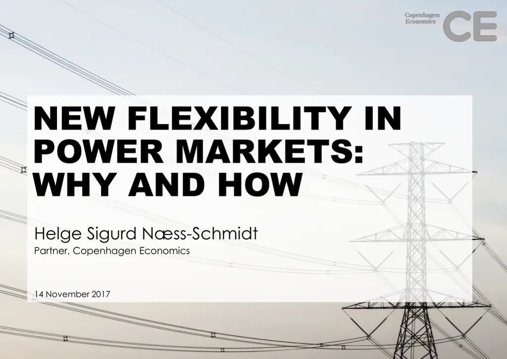new flexibility in power markets why and how