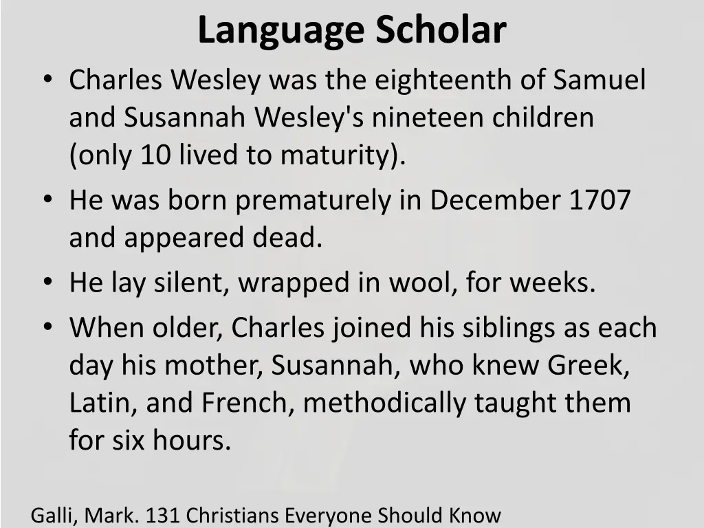 language scholar charles wesley