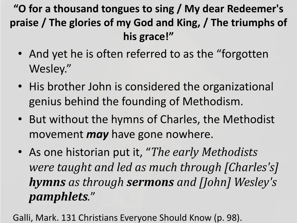 o for a thousand tongues to sing my dear redeemer 1