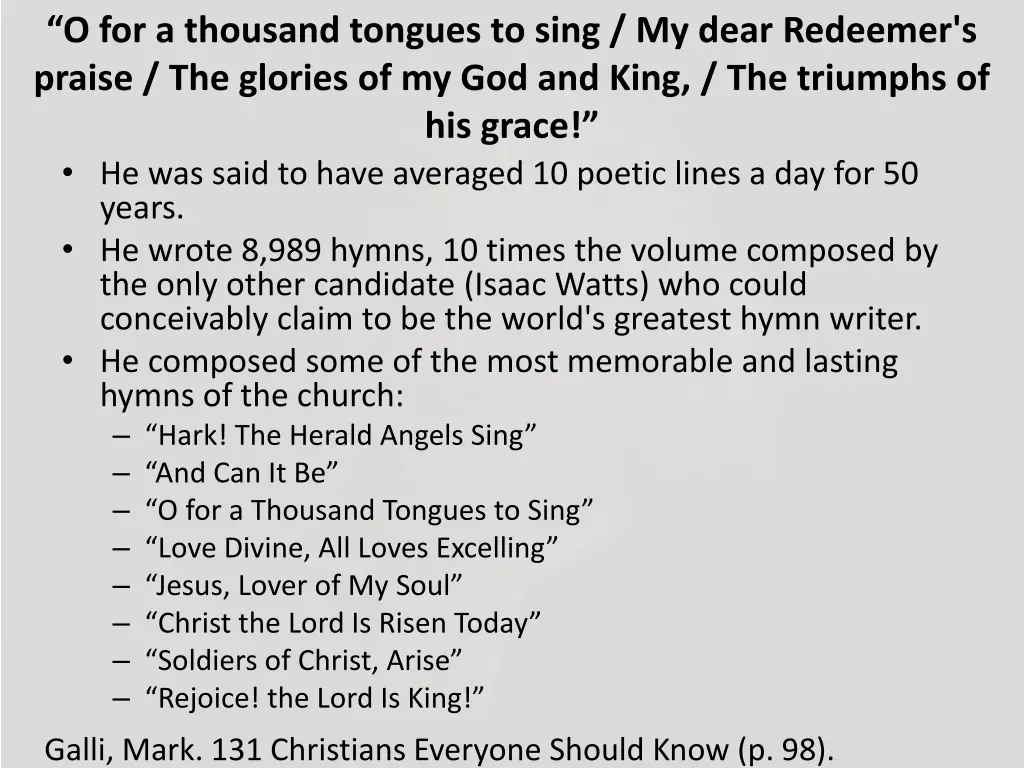 o for a thousand tongues to sing my dear redeemer