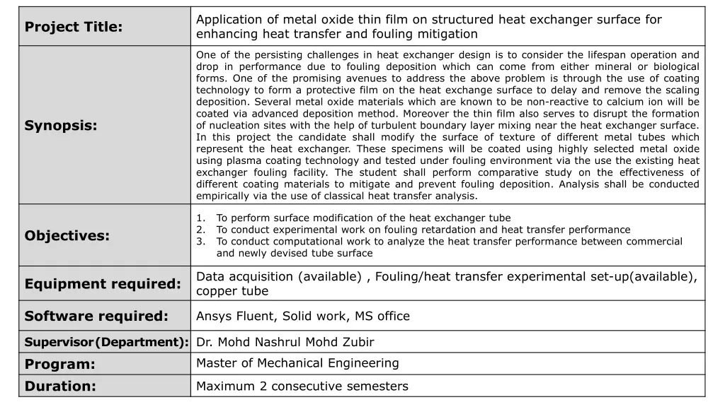 application of metal oxide thin film