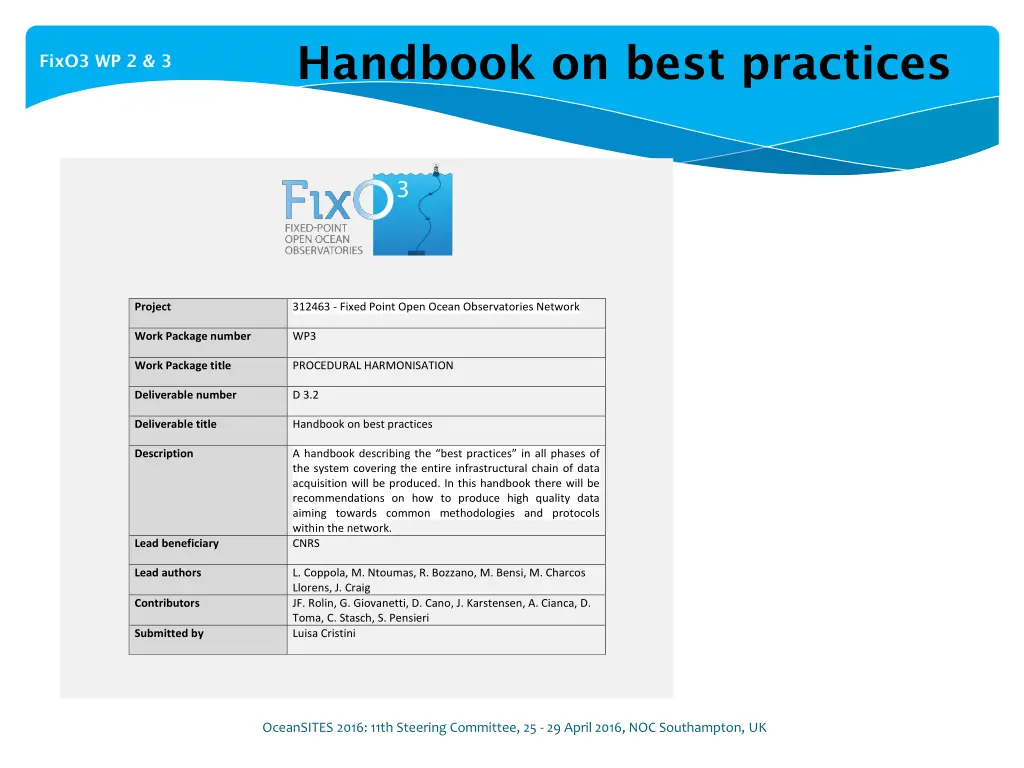 handbook on best practices