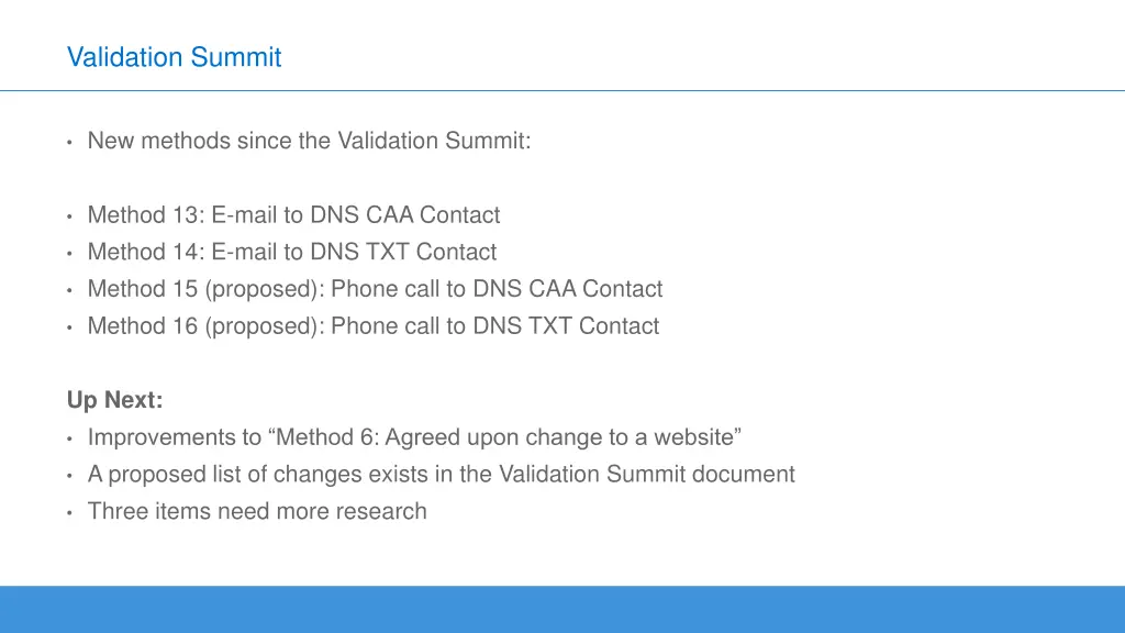 validation summit 2