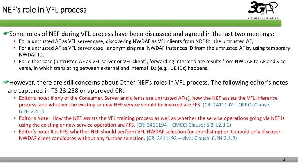 nef s role in vfl process nef s role
