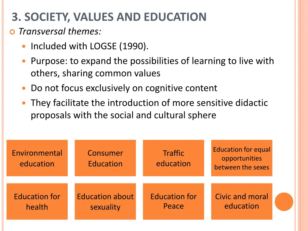 3 society values and education transversal themes