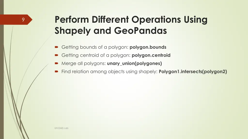 perform different operations using shapely