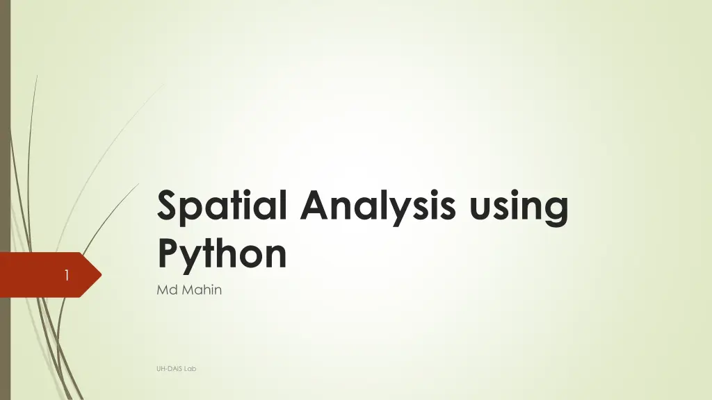 spatial analysis using python md mahin