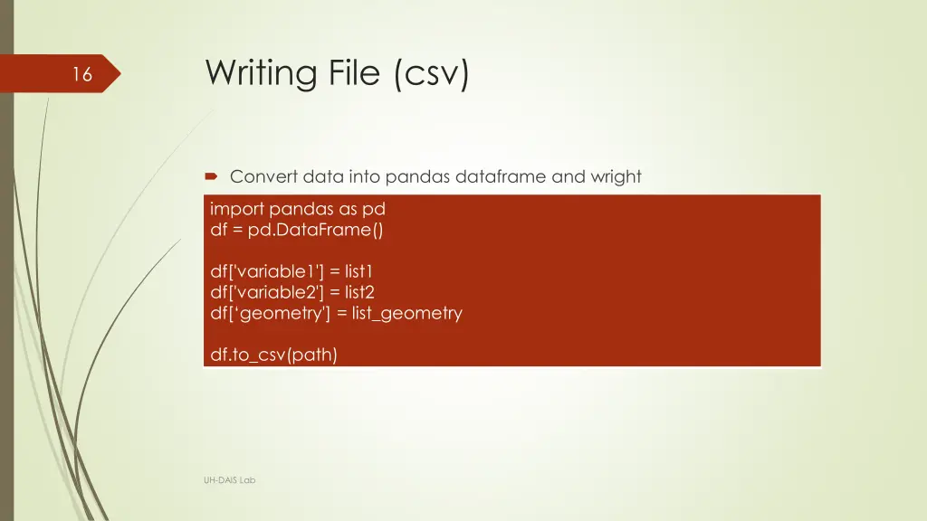 writing file csv