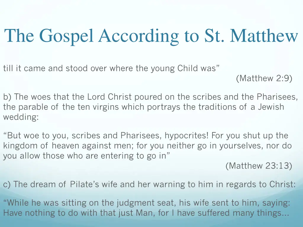 the gospel according to st matthew 10