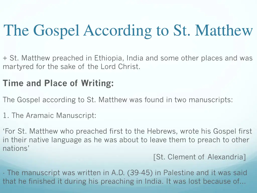 the gospel according to st matthew 3