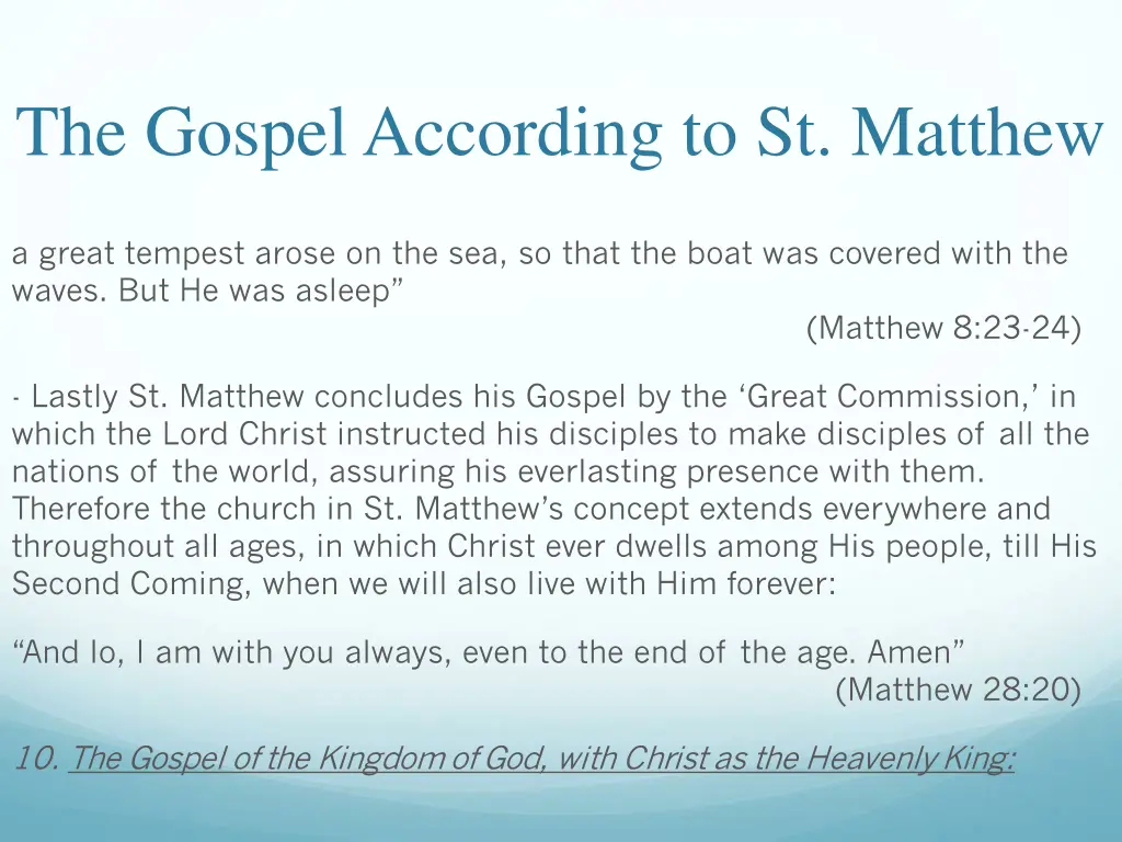 the gospel according to st matthew 44