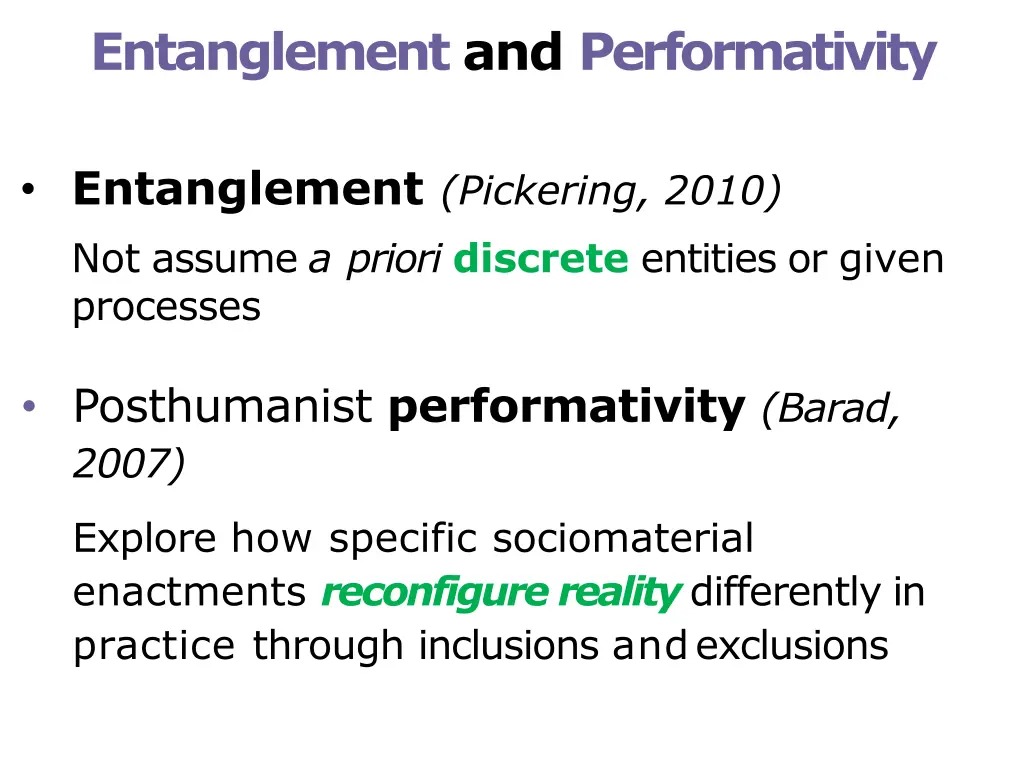entanglement and performativity