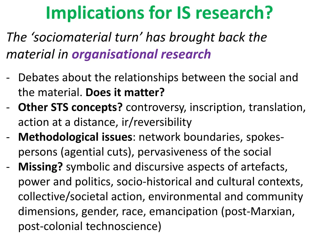 implications for is research