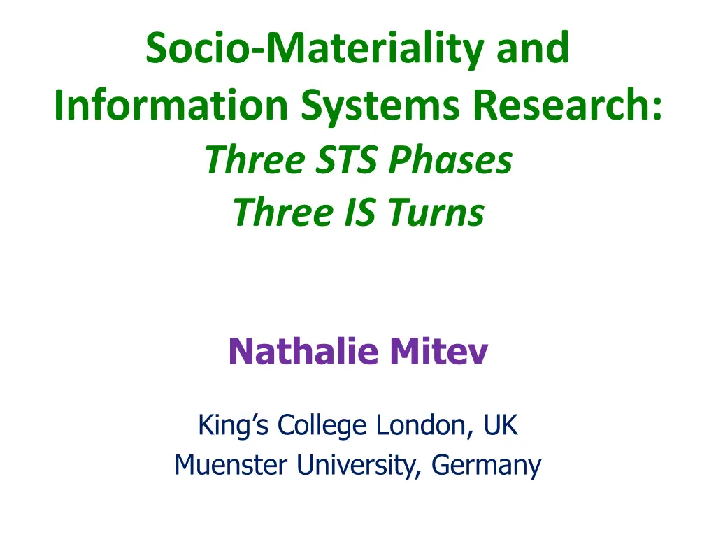 socio materiality and information systems