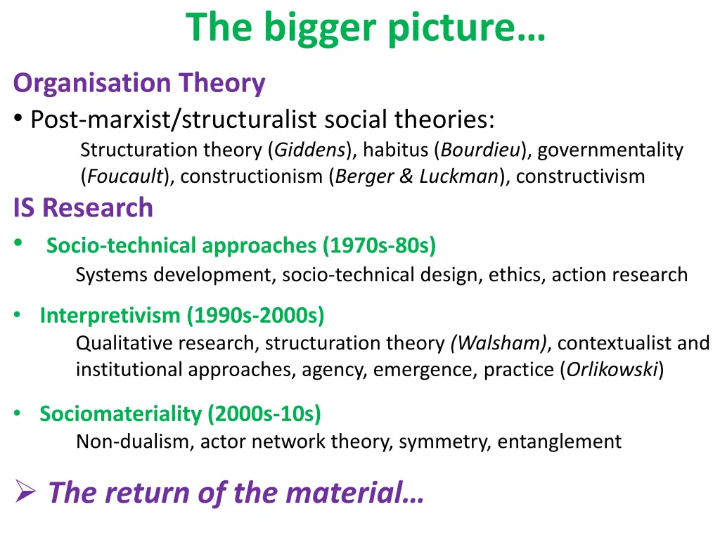 the bigger picture