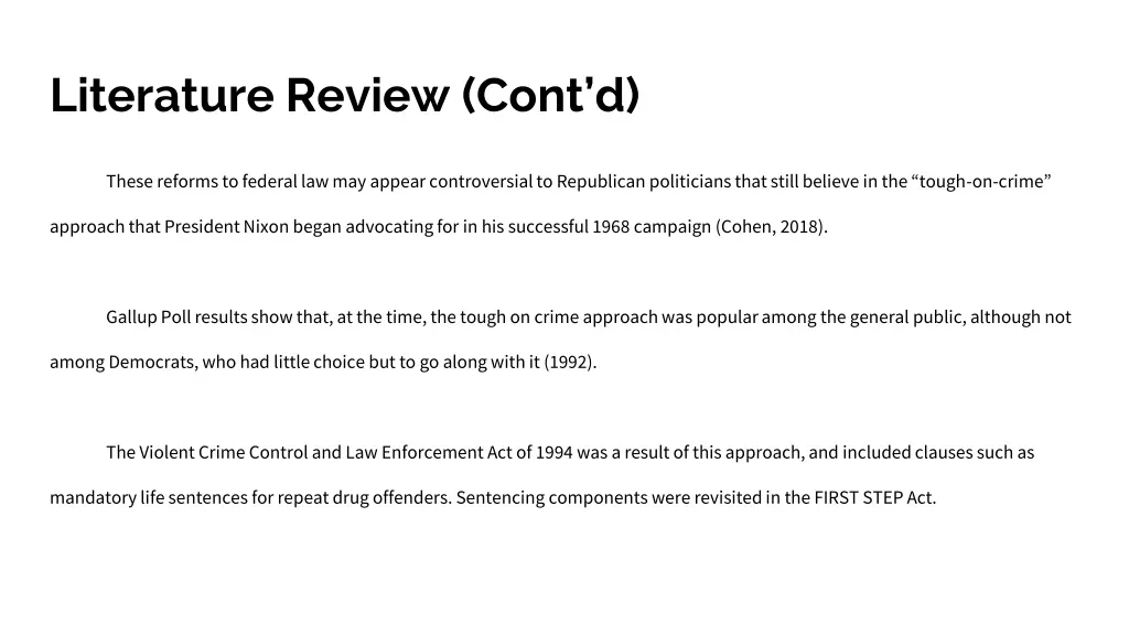 literature review cont d