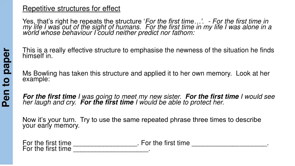 repetitive structures for effect
