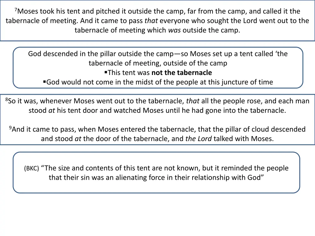 7 moses took his tent and pitched it outside