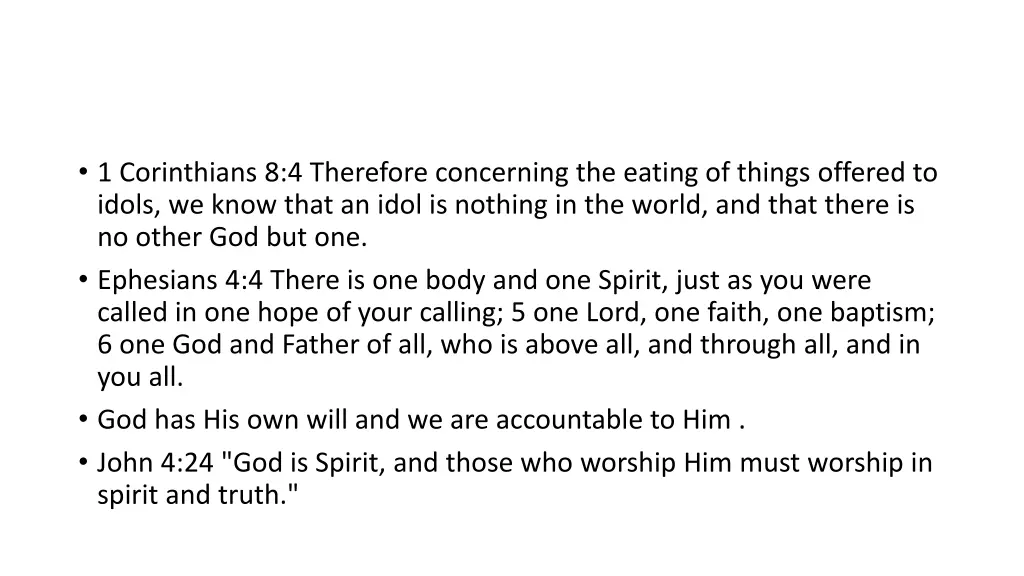 1 corinthians 8 4 therefore concerning the eating