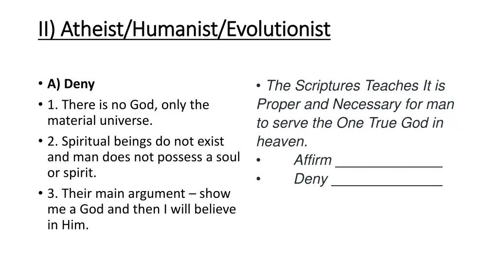 ii atheist humanist evolutionist ii atheist