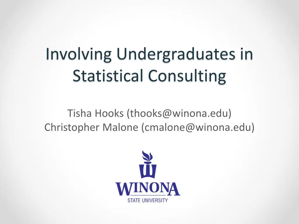 involving undergraduates in statistical consulting