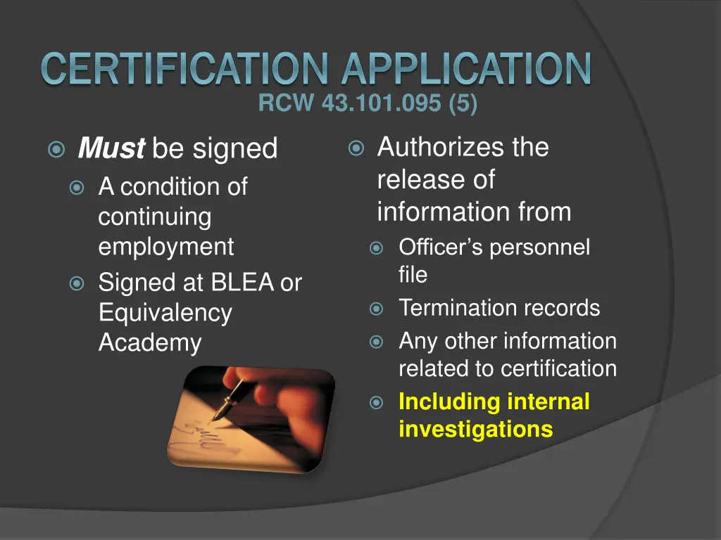 certification application certification