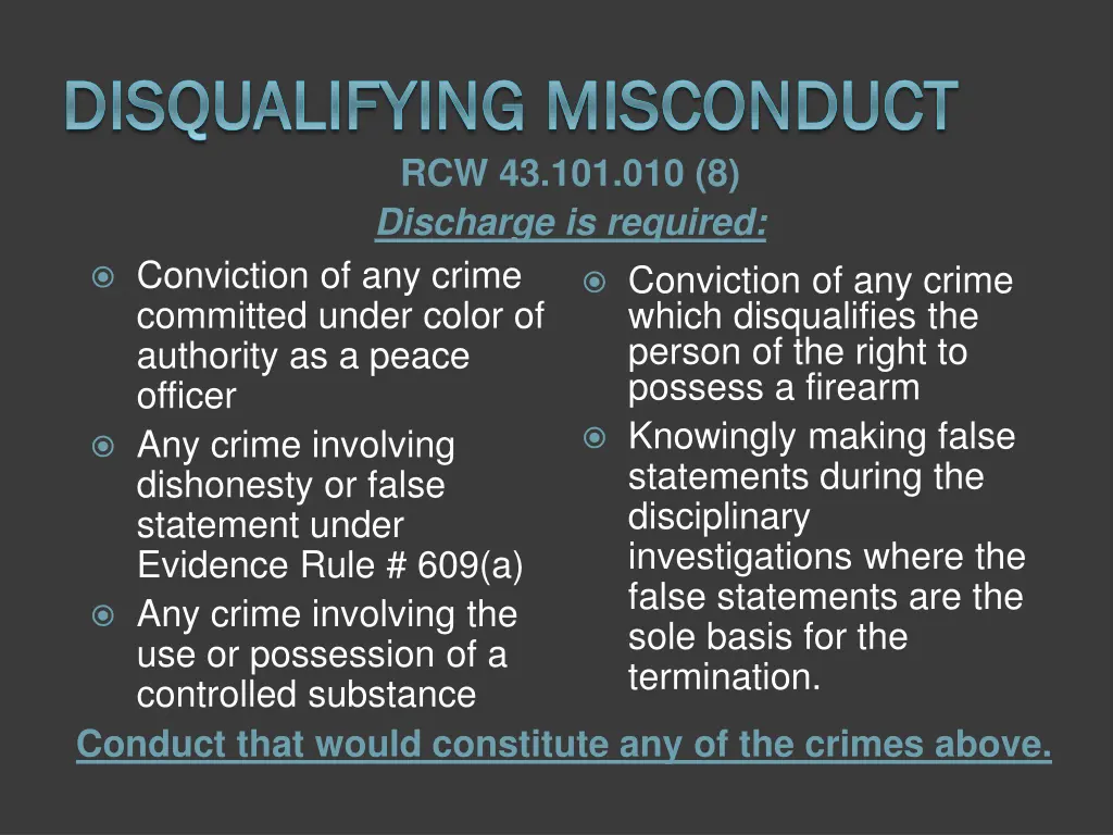 disqualifying misconduct disqualifying misconduct