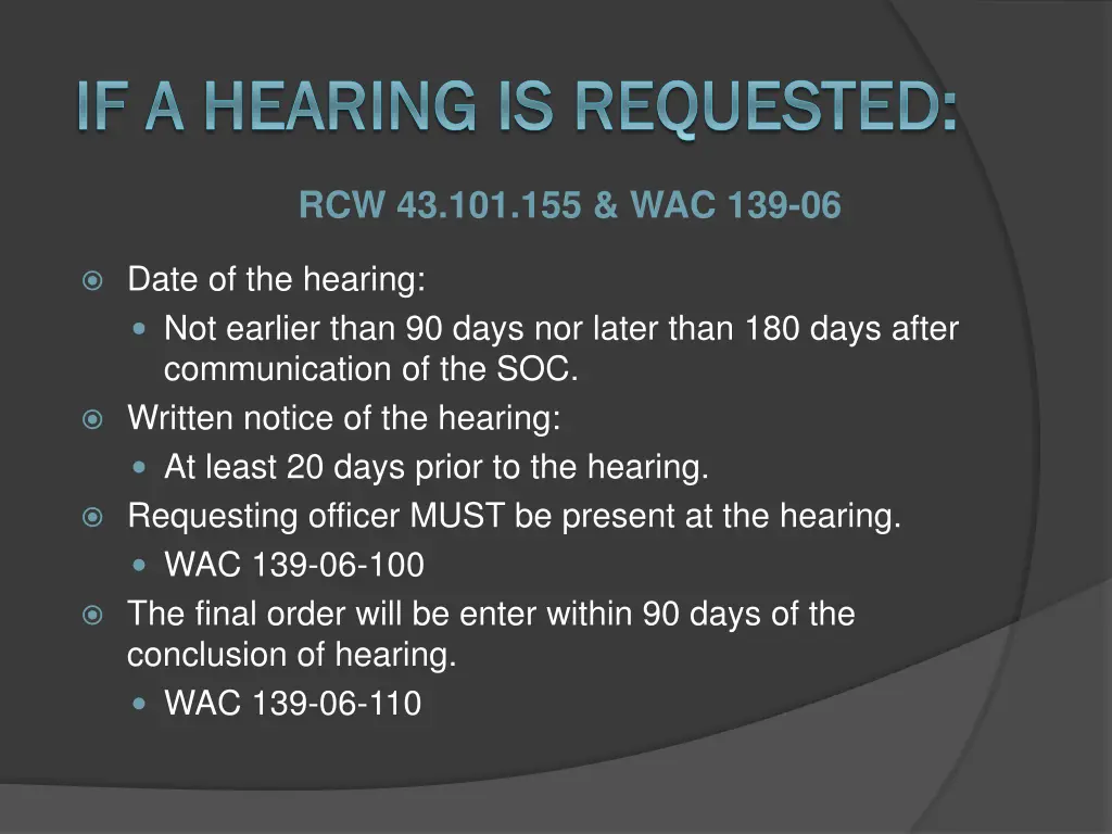 if a hearing is requested if a hearing