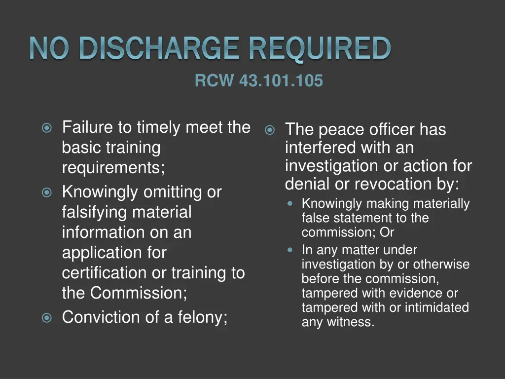 no discharge required no discharge required