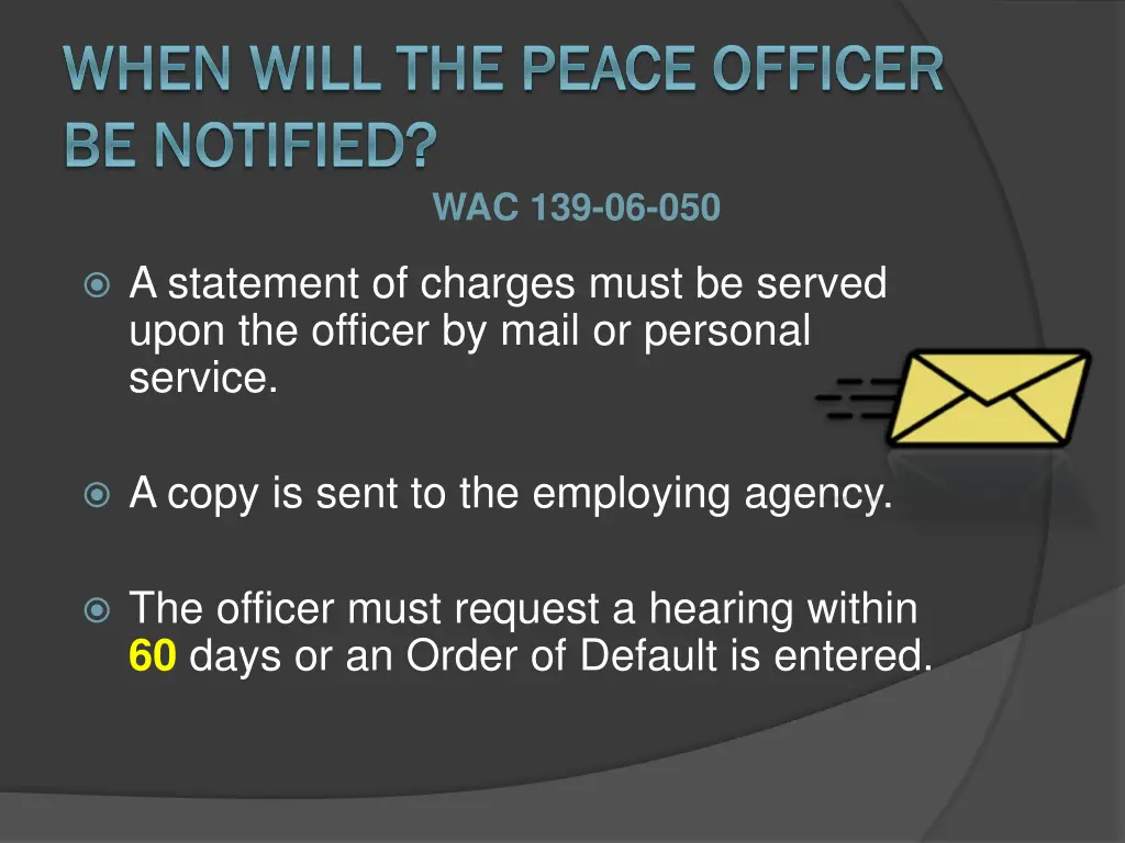 when will the peace officer when will the peace