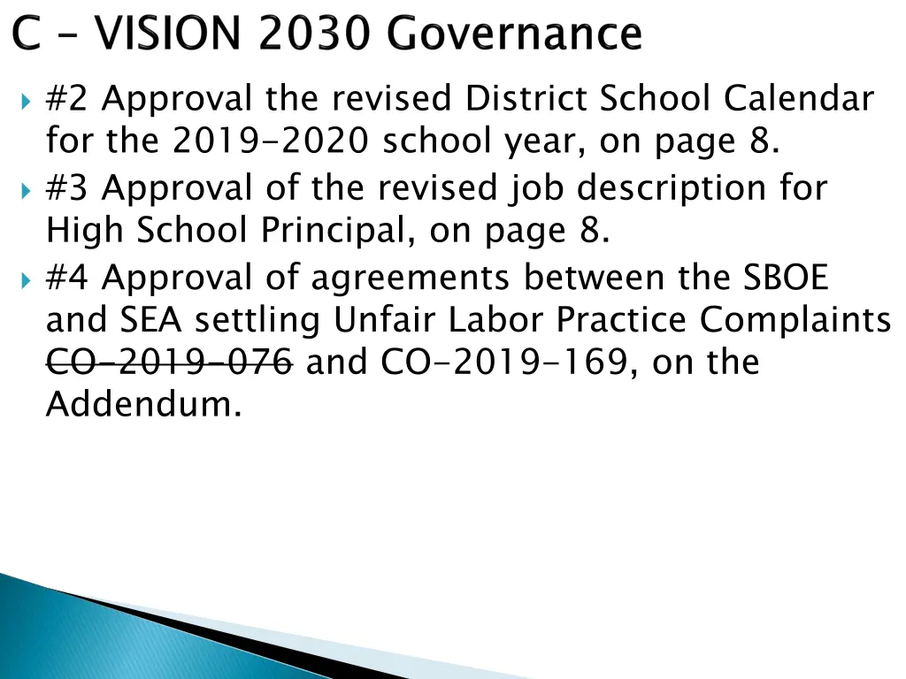 2 approval the revised district school calendar