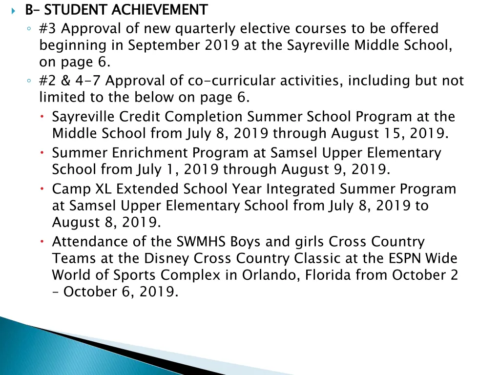 b b student achievement 3 approval