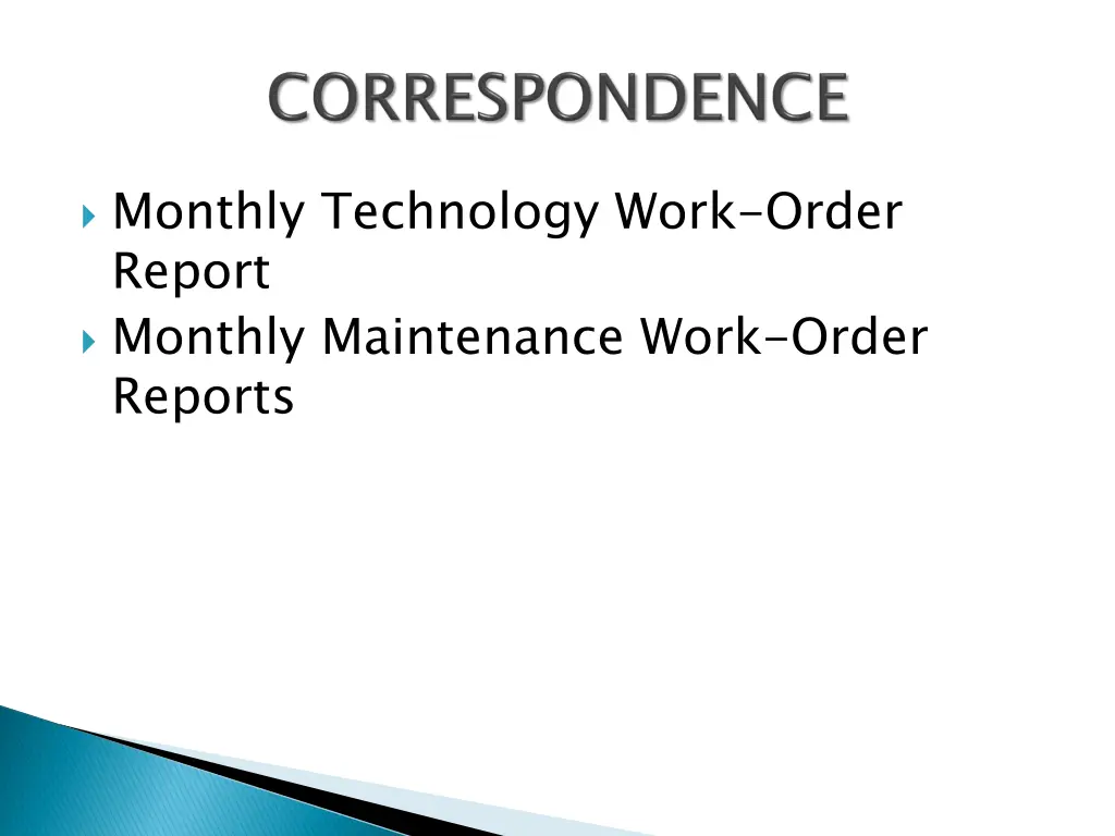 monthly technology work order report monthly