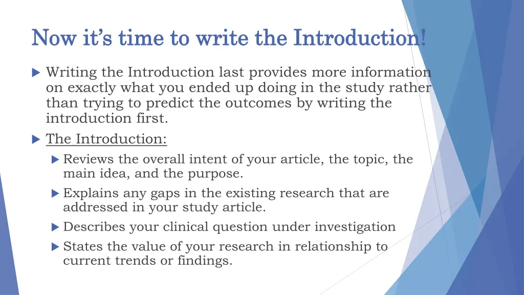 now it s time to write the introduction