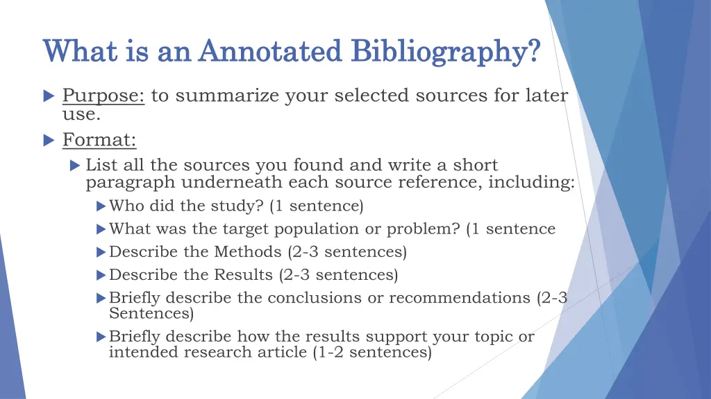 what is an annotated bibliography what