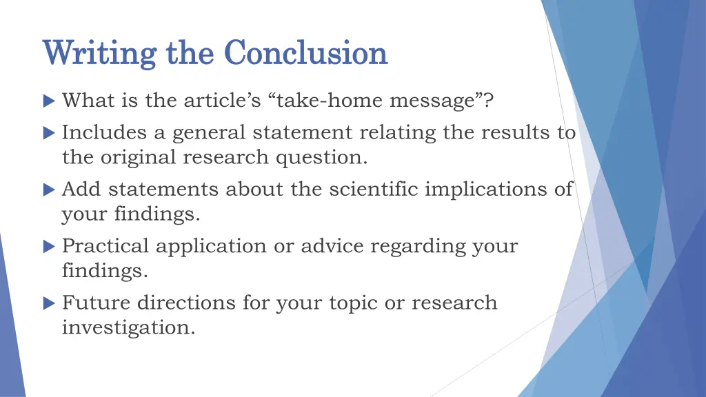 writing the conclusion writing the conclusion