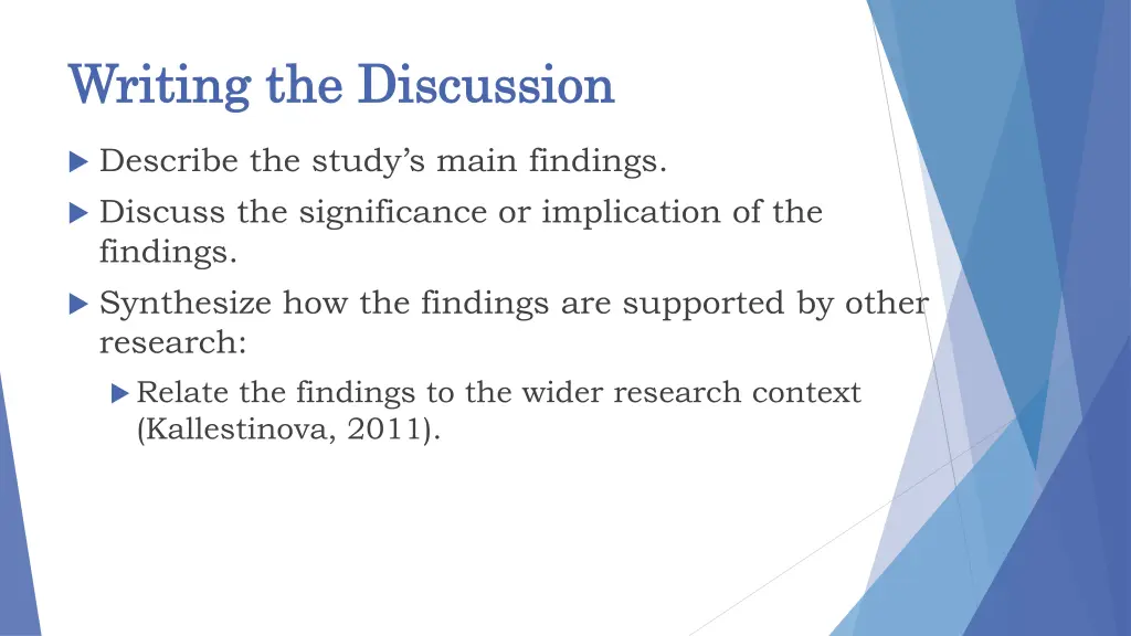 writing the discussion writing the discussion