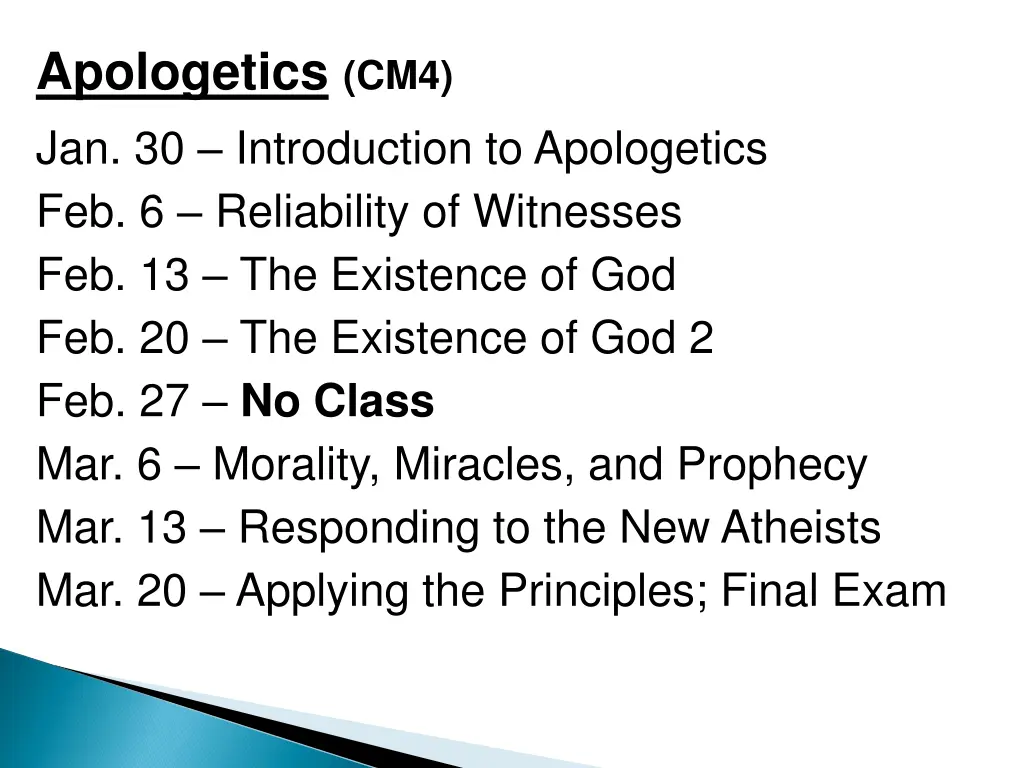 apologetics cm4 jan 30 introduction