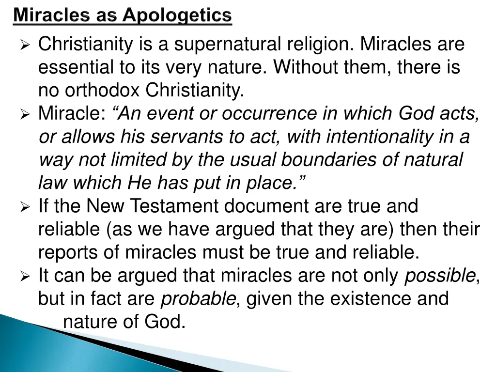 christianity is a supernatural religion miracles