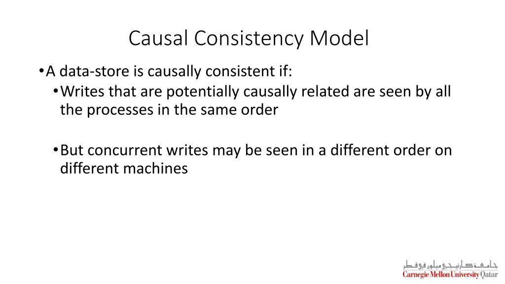 causal consistency model