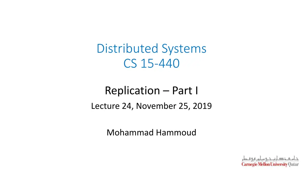 distributed systems cs 15 440