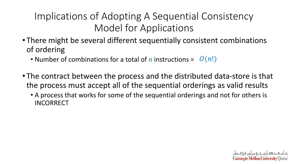 implications of adopting a sequential consistency