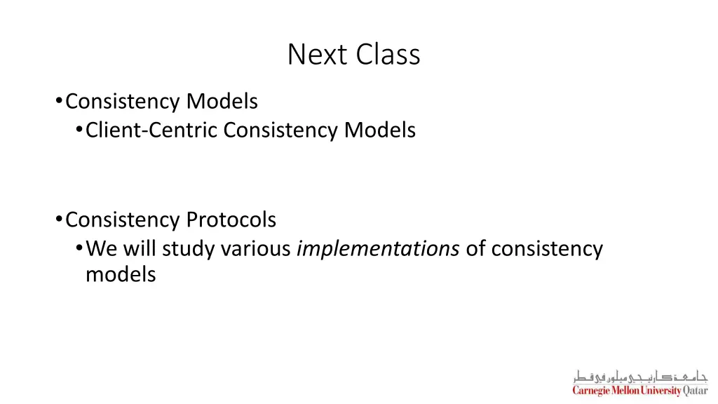 next class