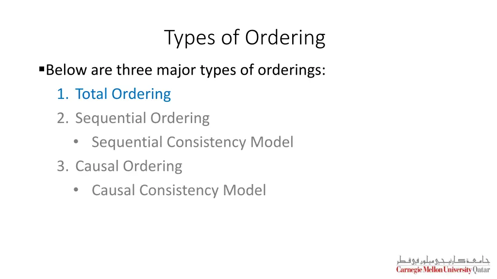 types of ordering 1