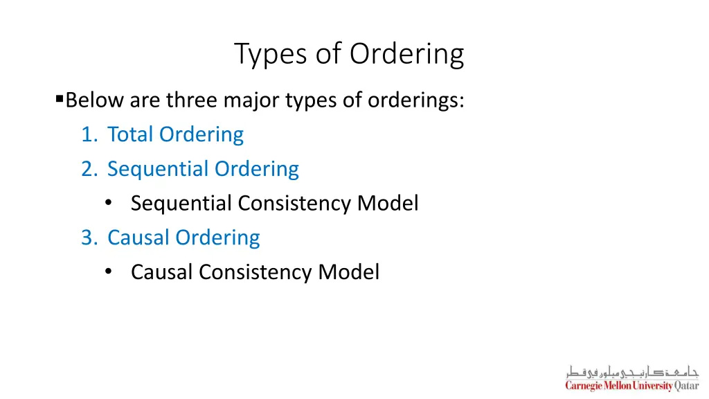 types of ordering