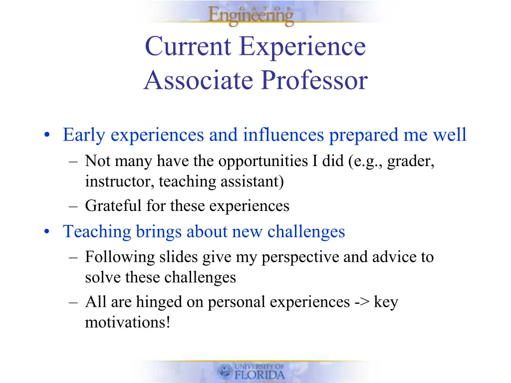 current experience associate professor