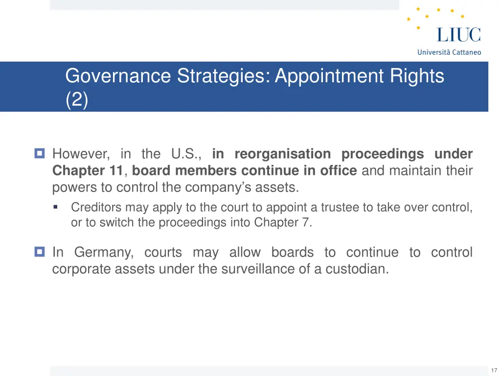 governance strategies appointment rights 2